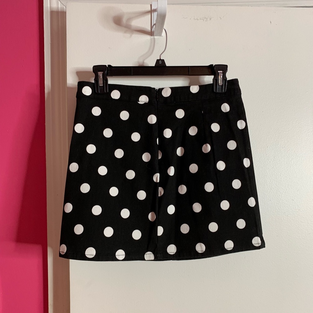 polka dot mini skirt